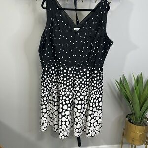 Elegant Black and White Polka Dot Dress